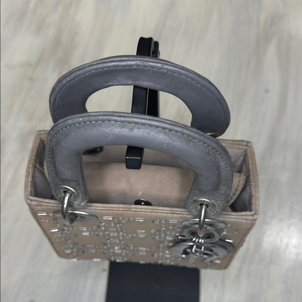 Source Unknown Beige and Gray Mini Bag - image 4